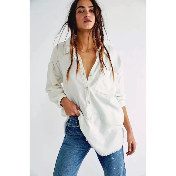 Free People Dresses & Skirts - Free People We The Free Smock Oxford Shirt Tunic Dress